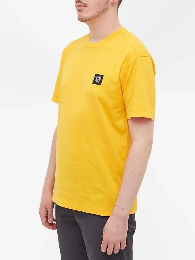 Wappen Logo Patch Short Sleeve T-Shirt Yellow - STONE ISLAND - BALAAN 4