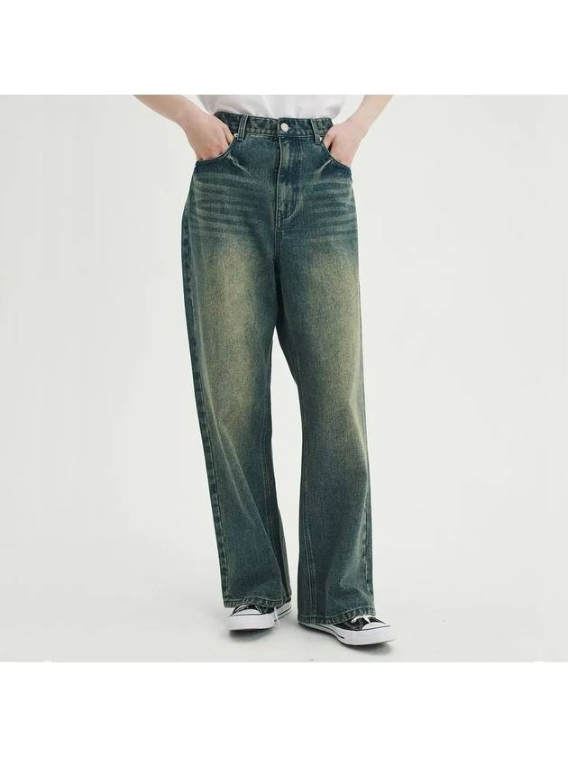 Easy washed wide denim pants vintage blue - BLONDNINE - BALAAN 7