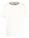 Logo Print Short Sleeve T-Shirt White - PALM ANGELS - BALAAN 1