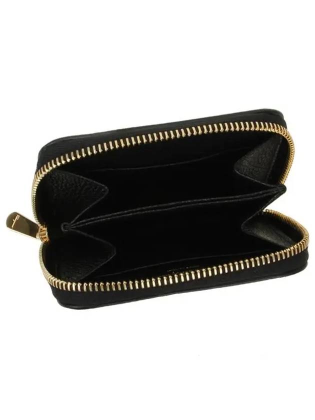 Women's Gancini Logo Zipper Card Wallet Black - SALVATORE FERRAGAMO - BALAAN 5