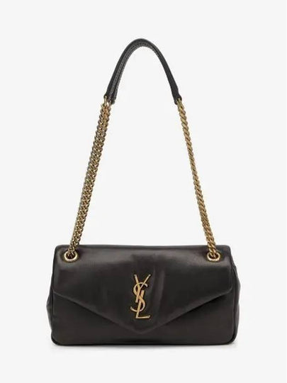 Calypso Small Plunged Lambskin Shoulder Bag Black - SAINT LAURENT - BALAAN 2