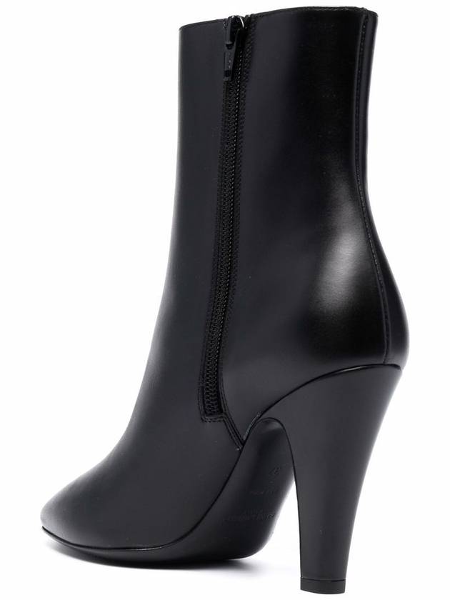 Leather Ankle Heel Chelsea Boots Black - SAINT LAURENT - BALAAN 4