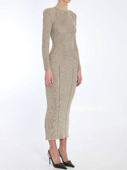 Gold knit maxi dress - SELF PORTRAIT - BALAAN 2