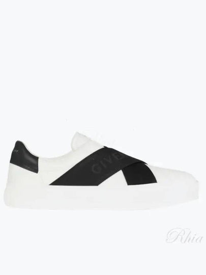 Double Webbing Strap Leather Slip Ons White - GIVENCHY - BALAAN 2