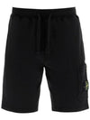 Fleece Bermuda Shorts Black - STONE ISLAND - BALAAN 2