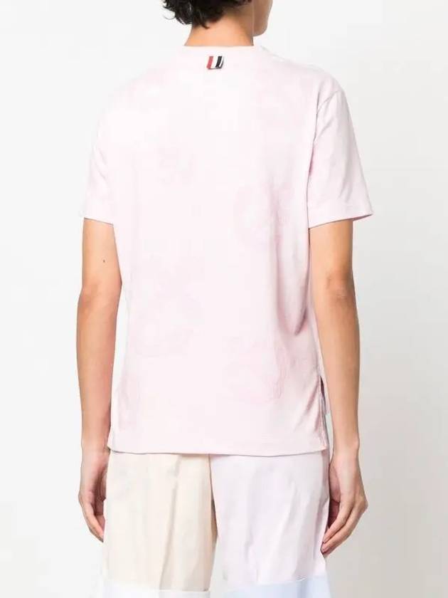 Women's Anchor Logo Round Short Sleeve T-Shirt Pink - THOM BROWNE - BALAAN 5