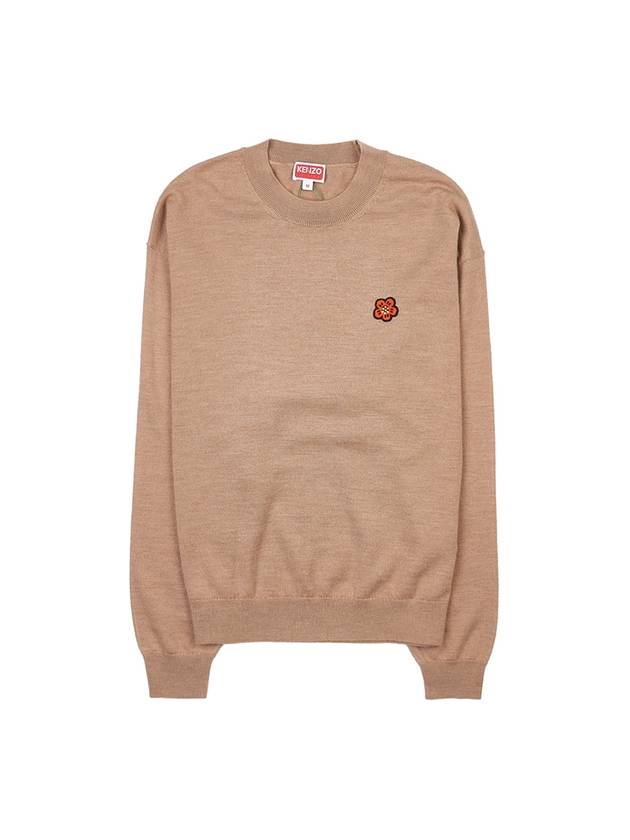 Boke Flower Logo Wool Knit Top Light Brown - KENZO - BALAAN 10