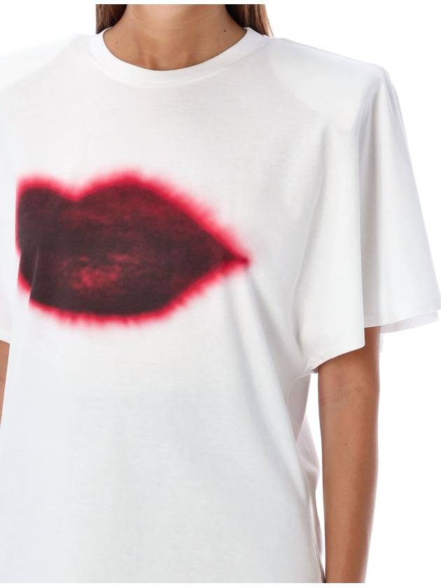 Lip Print Short Sleeve T Shirt White - STELLA MCCARTNEY - BALAAN 4