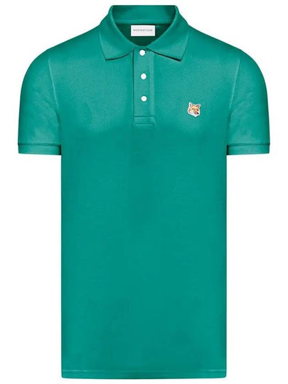 Fox Head Patch Cotton Polo Shirt Green - MAISON KITSUNE - BALAAN 2