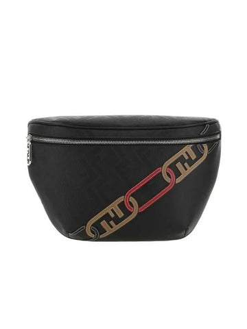 Logo Leather Belt Bag Black - FENDI - BALAAN 1