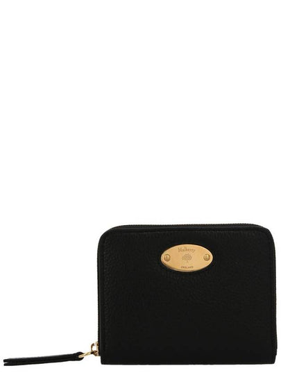 Plaque Zip Around Classic Grain Half Wallet Black - MULBERRY - BALAAN 2