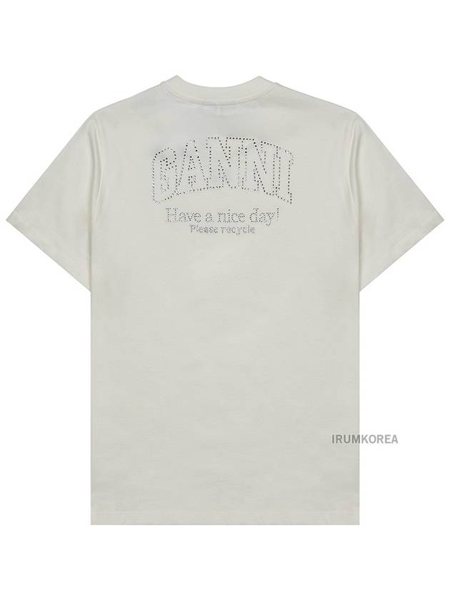 Logo Cotton Short Sleeve T-Shirt White - GANNI - BALAAN 4