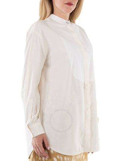 Burberry Neutral White Mindy Monogram Motif Oversize Shirt, Brand Size 4 (US Size 2) - BURBERRY - BALAAN 2