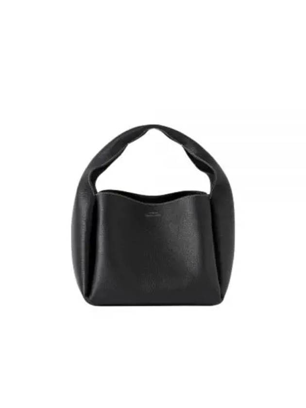 Logo Detail Pebbled Leather Tote Bag Black - TOTEME - BALAAN 2