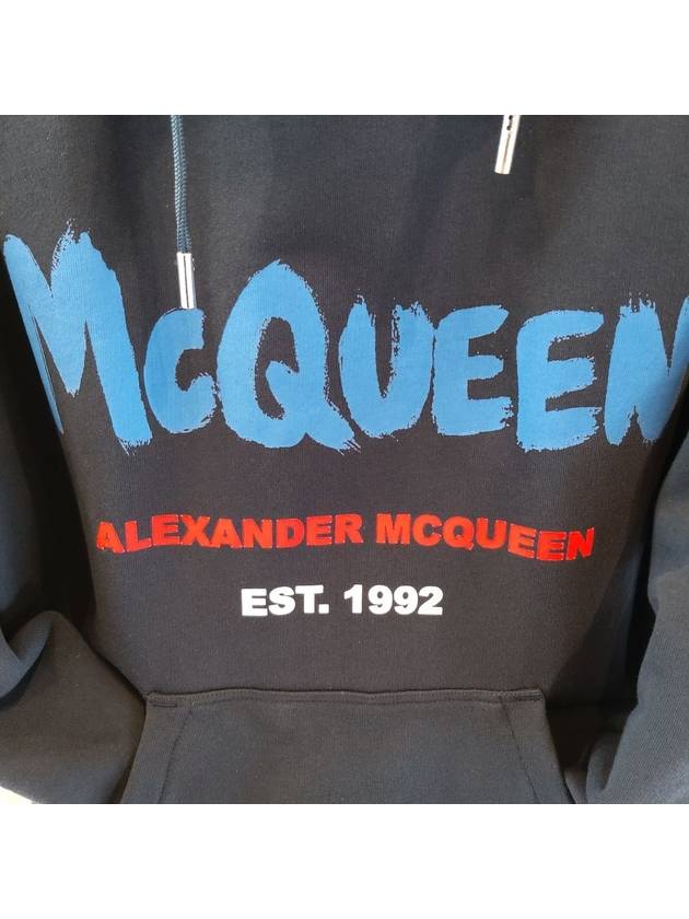 Graffiti Logo Hooded Top Black - ALEXANDER MCQUEEN - BALAAN 4