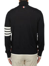 4 Bar Relaxed Fit Fine Merino Wool Turtle Neck Black - THOM BROWNE - BALAAN 4