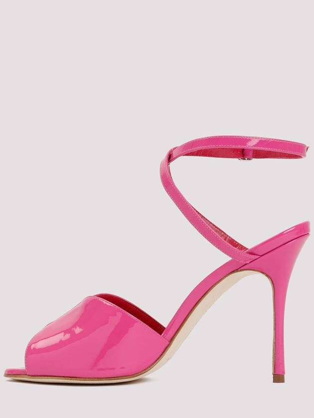 Women's Ankle Strap Leather Sandals Heel Pink - MANOLO BLAHNIK - BALAAN 3