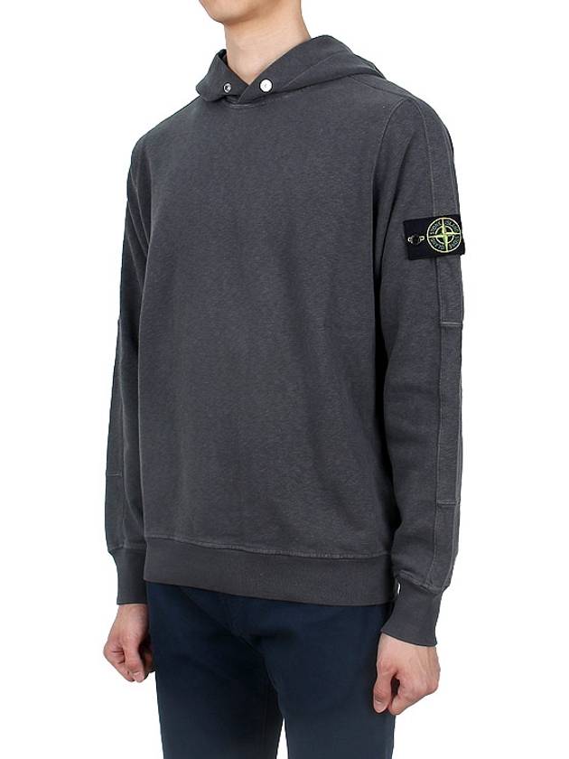 Compass Badge Cotton Hoodie Dark Grey - STONE ISLAND - BALAAN 4