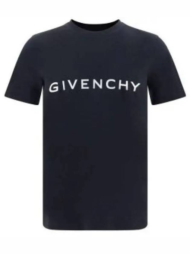 Archetype Logo Print Slim Fit Cotton Short Sleeve T-Shirt Black - GIVENCHY - BALAAN 2