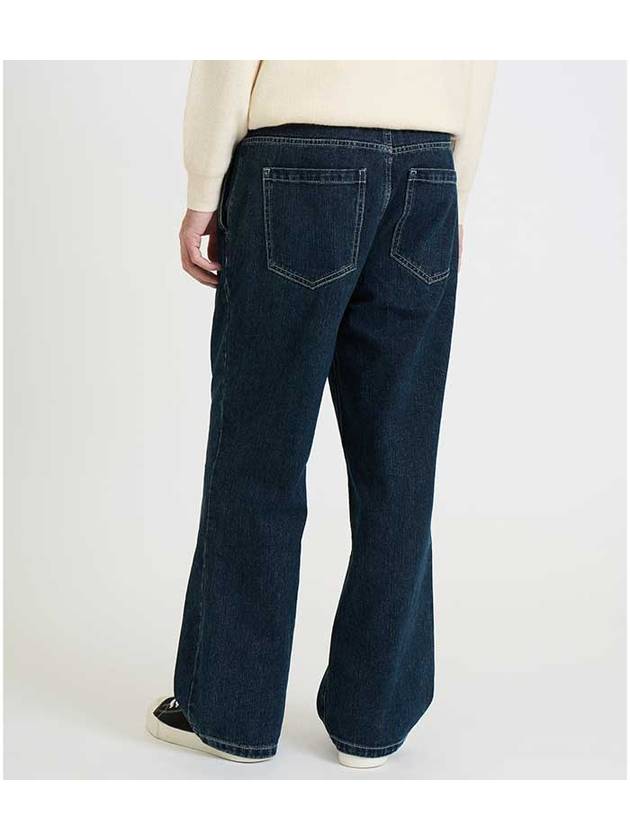 One tuck wide fit denim pants WASHED DEEP BLUE - BLACKBROWN - BALAAN 3