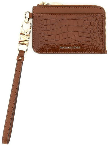 CROCODILE PRINT LEATHER CARD CASE - MICHAEL KORS - BALAAN 1