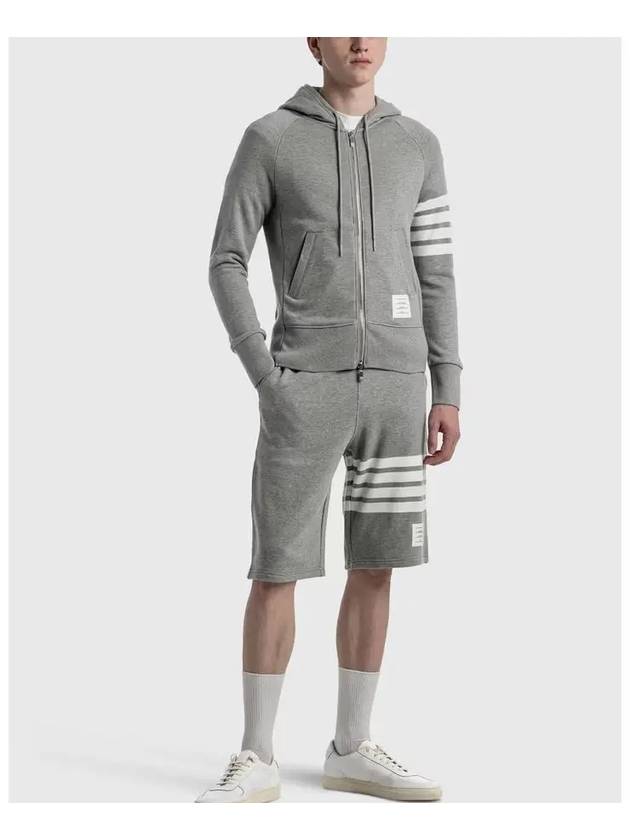 Cotton Loopback Knit Engineered 4-Bar Sweatshorts Light Grey - THOM BROWNE - BALAAN 7