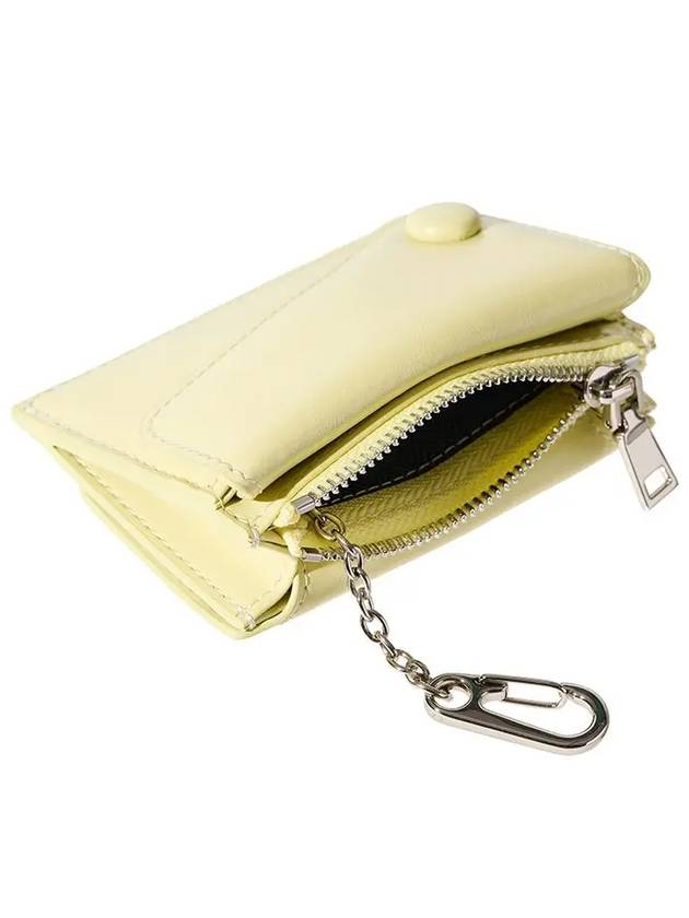 Dot Saddle Keyring Coin Zipper Business Card Holder Card Wallet Pale Lemon - LE MASQUE - BALAAN 6