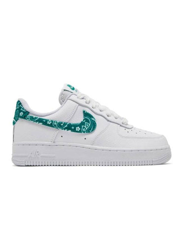 Women's Air Force 1 '07 Essential Paisley Swoosh Low Top Sneakers White Malachite - NIKE - BALAAN 1