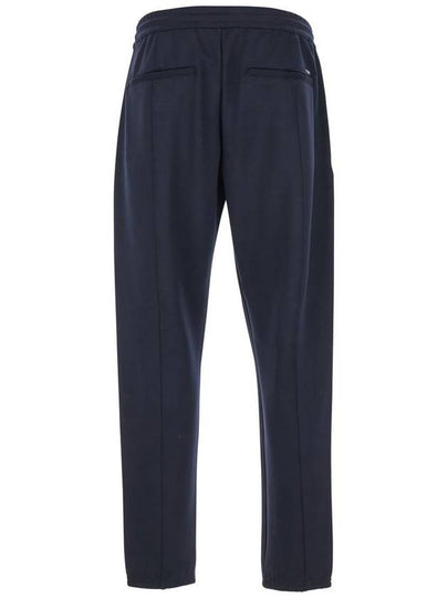 Blue Pants With Logo Detail In Wool Blend Man - EMPORIO ARMANI - BALAAN 2