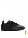 EKD Embossed Logo Leather Low-Top Sneakers Black - BURBERRY - BALAAN 2