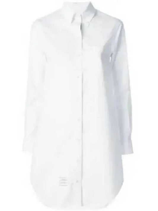 Women's Point Collar Poplin Short Dress White - THOM BROWNE - BALAAN 2