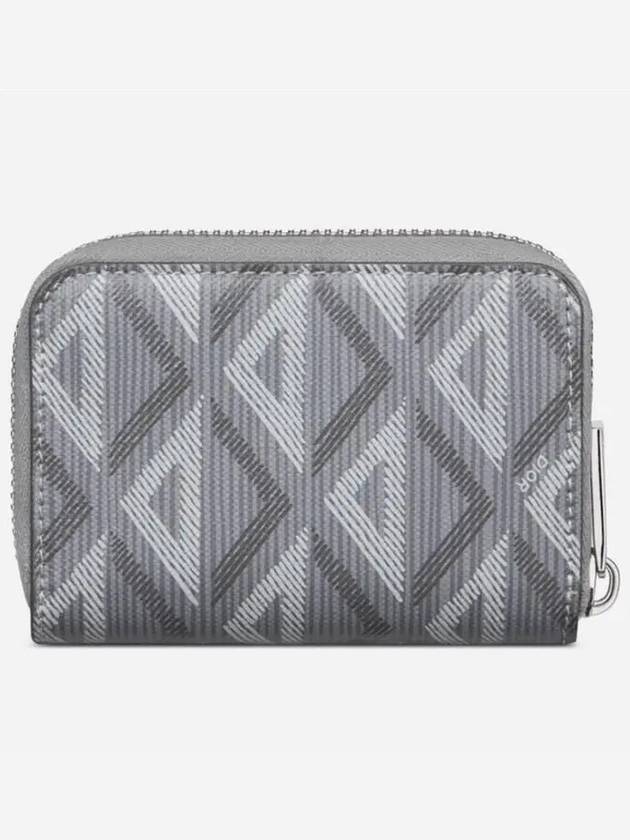 CD Diamond Canvas Zipper Card Wallet Grey - DIOR - BALAAN 5