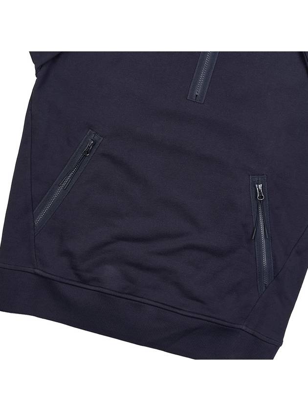 Diagonal Raised Fleece Quarter Zip-Up Sweatshirt Navy - CP COMPANY - BALAAN 9