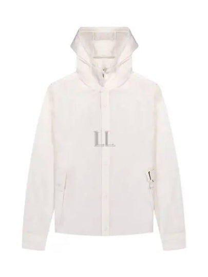 Gabardine PD Metropolis Logo Badge Button Hoodie White - CP COMPANY - BALAAN 2