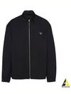 logo zip-up shirt jacket - PRADA - BALAAN 2