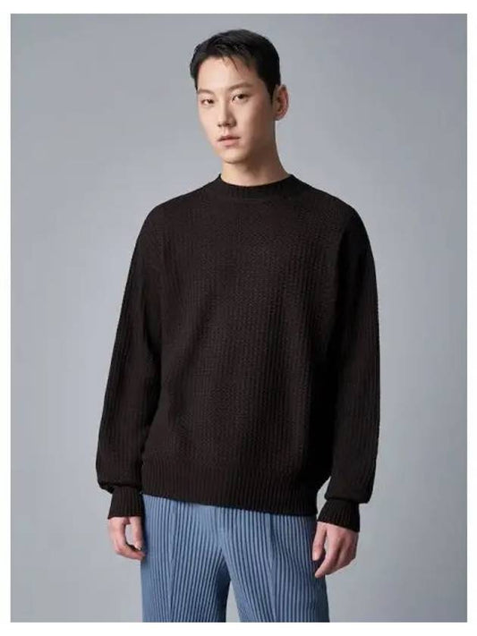 Minimal knit long sleeve t shirt brown domestic product - ISSEY MIYAKE - BALAAN 1