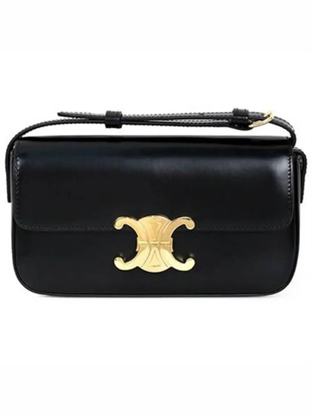 Claude Shiny Calfskin Shoulder Bag Black - CELINE - BALAAN 3