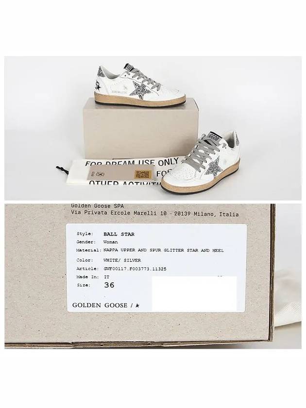 Ball Star Heel Tab Low Sneakers White Silver - GOLDEN GOOSE - BALAAN 8