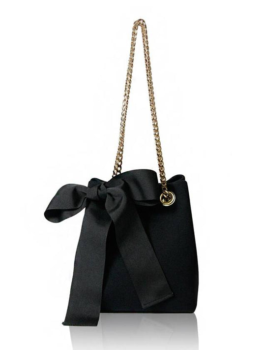 Women's Mini Ribbon 1 Cross Bag Black - SUIN - BALAAN 2