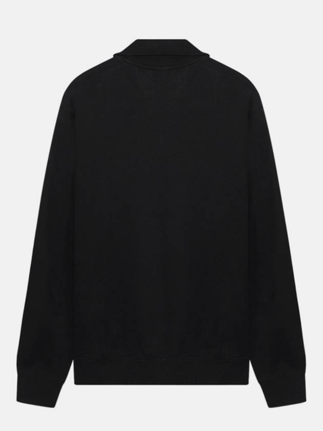 Logo Half Zip Up Cotton Sweatshirt Black - LACOSTE - BALAAN 3