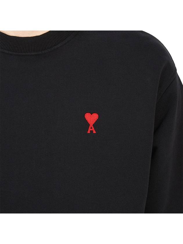 Small Heart Logo Sweatshirt Black - AMI - BALAAN 8