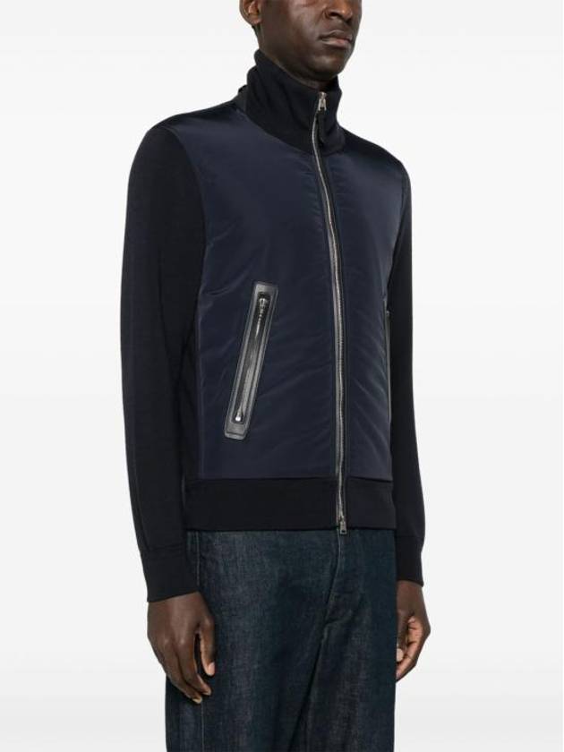 Light Nylon Front Merino Zip-Up Jacket Black - TOM FORD - BALAAN 6