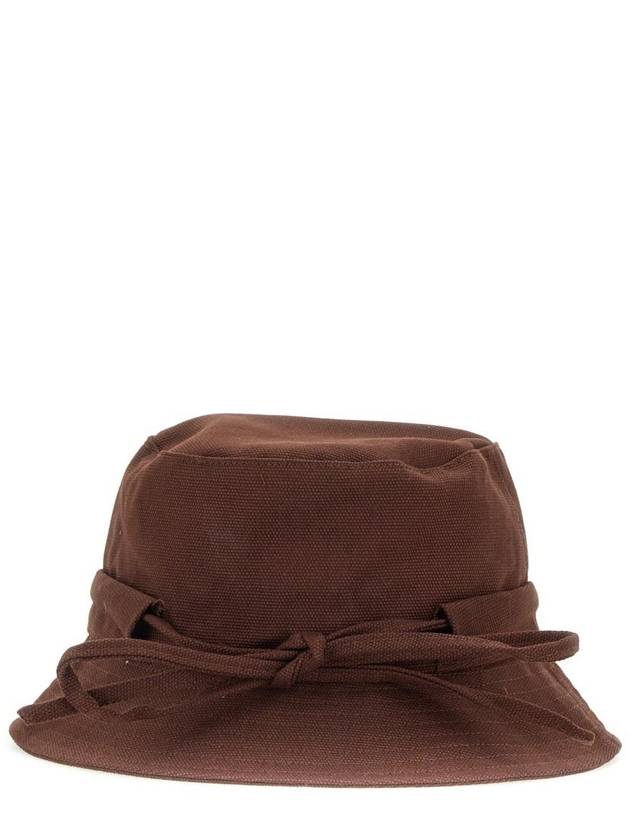 Le Bob Gadjo Knotted Bucket Hat Brown - JACQUEMUS - BALAAN 5