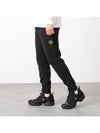 Waffen Patch Cotton Fleece Track Pants Black - STONE ISLAND - BALAAN 3