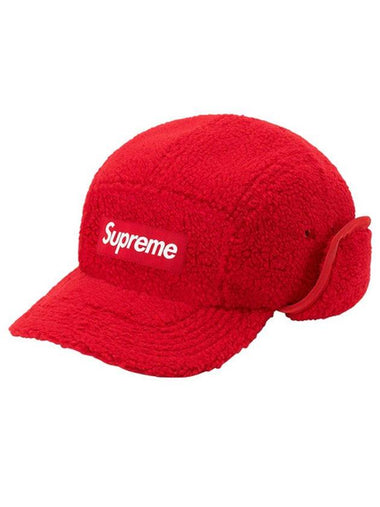 Supreme Deep Pile Ear Flap Camp Cap Red Supreme Deep Pile - STUSSY - BALAAN 1