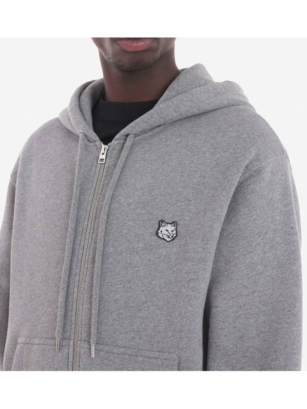 Foxhead Patch Comfort Zipper Hooded Medium Grey Melange - MAISON KITSUNE - BALAAN 7