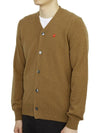 Mini Heart Wappen Wool Cardigan Brown - COMME DES GARCONS - BALAAN 3