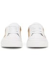 Women's House Check Leather Low Top Sneakers White - BURBERRY - BALAAN 4