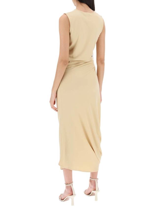 Fitted Twisted Midi Dress Sand - LEMAIRE - BALAAN 4