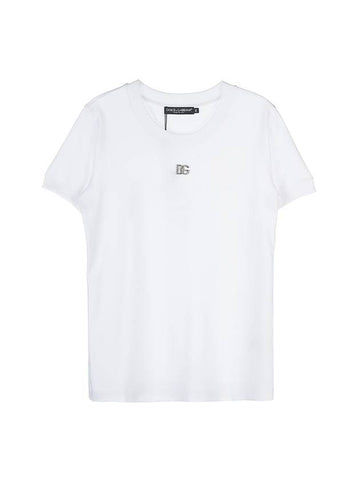 Logo Jersey Short Sleeve T-shirt White - DOLCE&GABBANA - BALAAN 1